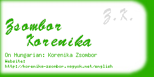 zsombor korenika business card